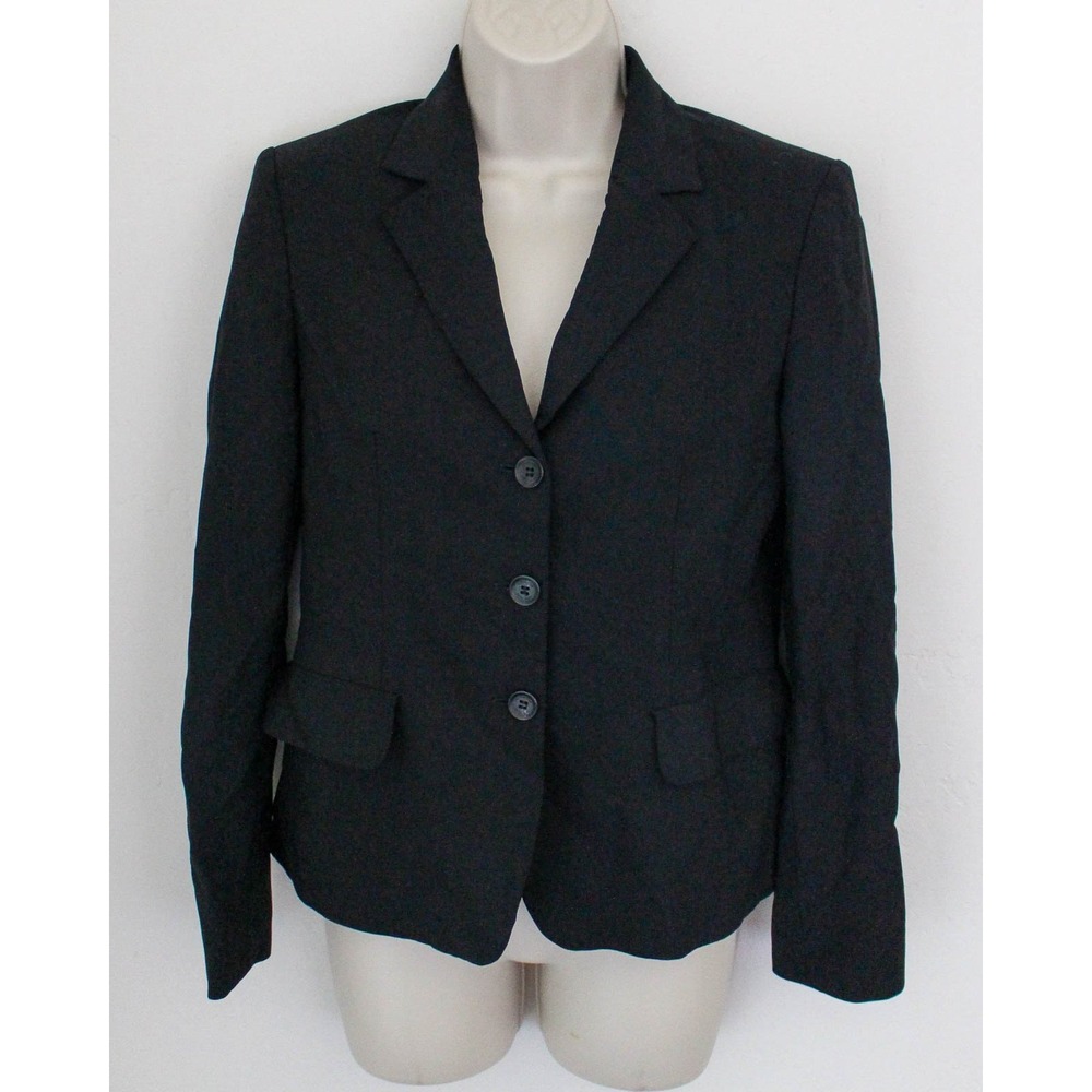 Coach Blazer Jacket Womens 2 Black 3-Button Pockets Career Wear Tailored